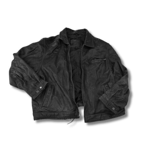 Men's genuine leather biker zip up jacket with holster american classics vintage - Picture 1 of 12